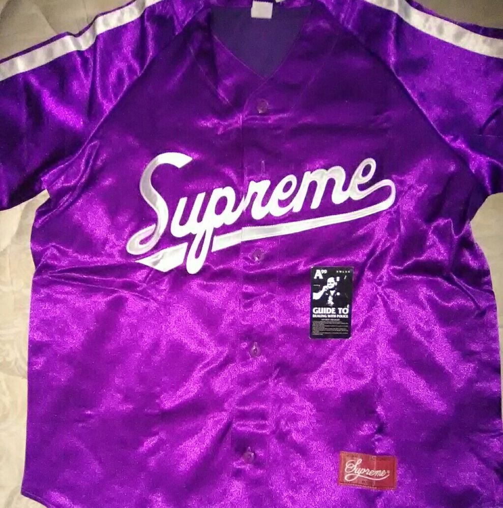 Supreme satin baseball jersey